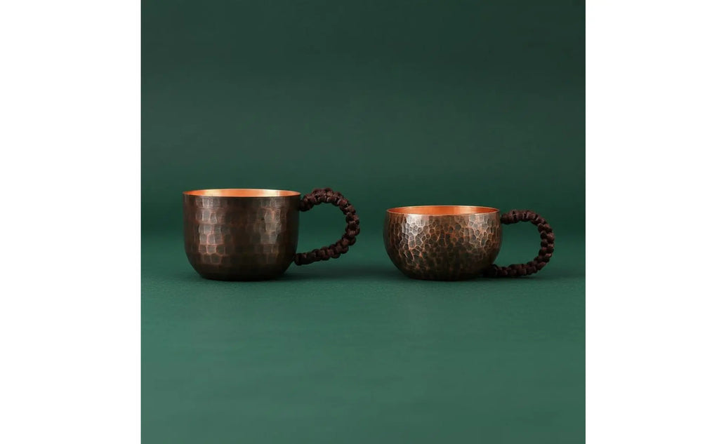Recipiente para Bebidas de Cobre Martillado, Diseño Chino, Tazón para Bebidas, Taza de Cobre Vintage, Vajilla para Oficina