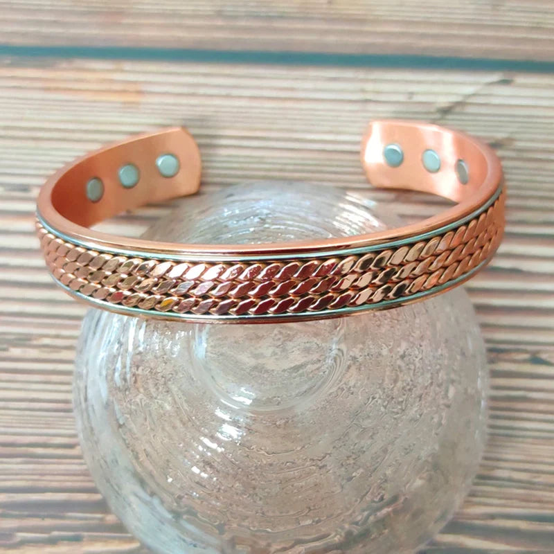 Pulsera magnética de cobre puro para hombres, imanes ajustables para artritis, brazalete para mujeres, terapia, brazaletes de energía para la salud, triangulación de envíos/al por mayor