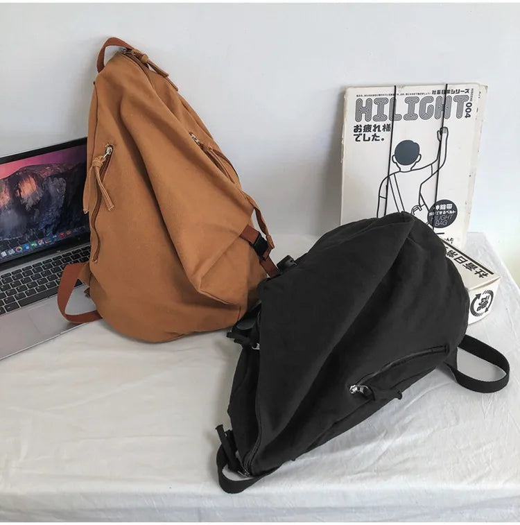 Mochila de lona de estilo japonés informal y a la moda para estudiantes de secundaria y universitarios mochila para mujeres 가mochilas masculinas