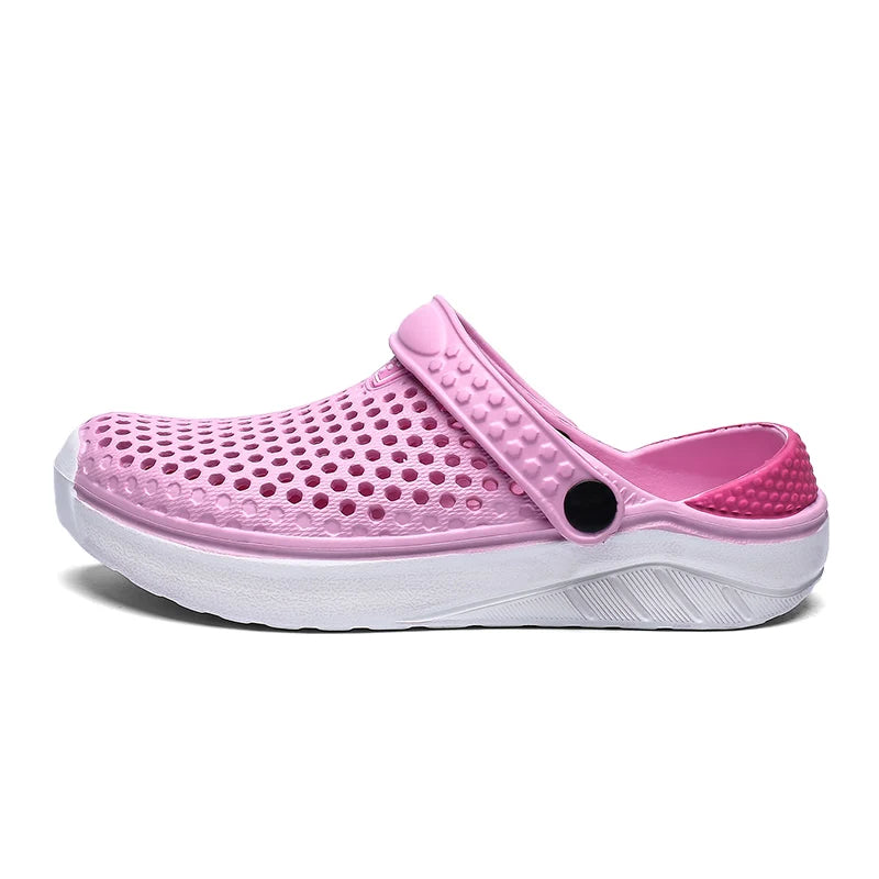 Sandalias de playa Unisex a la moda para hombre, zapatillas antideslizantes de suela gruesa, chanclas ligeras de verano, zapatos de jardín para hombre y mujer