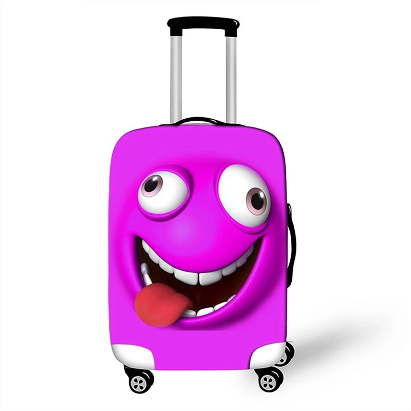 Funda antipolvo para maleta de viaje con expresión divertida, funda protectora para equipaje para cubierta de carrito de 18-32 pulgadas, accesorios de viaje