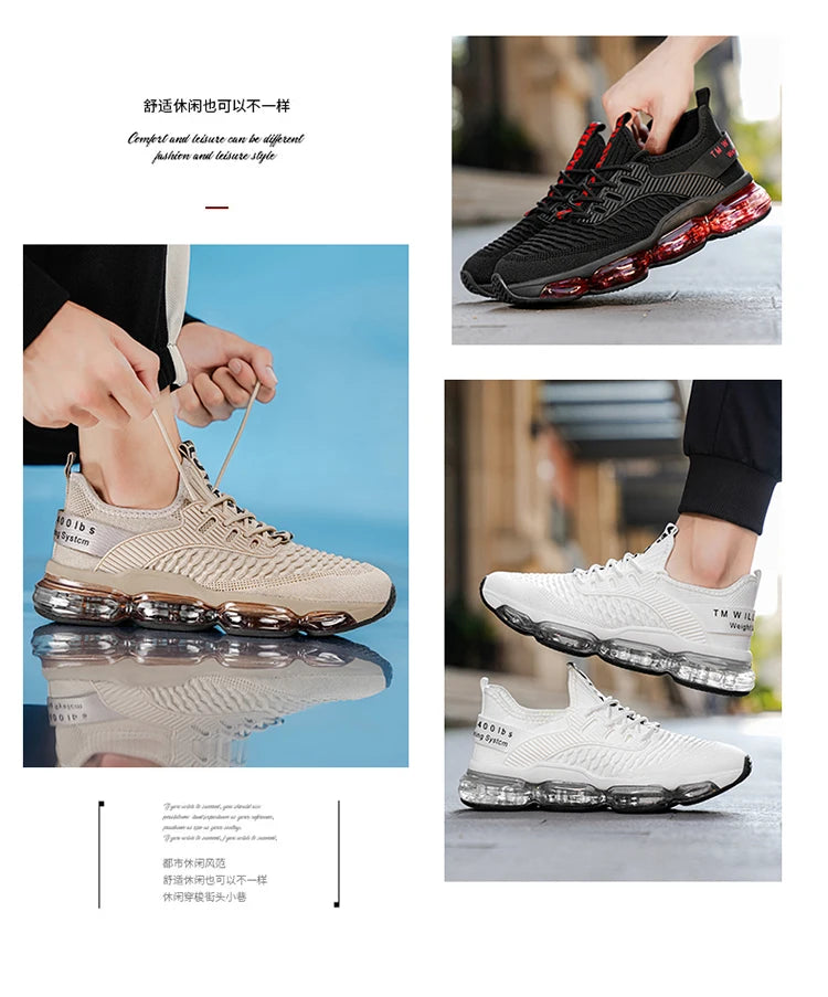 Zapatillas de deporte de lujo para hombre, mocasines informales transpirables para entrenamiento, mocasines de moda para correr, Tenis masculinos