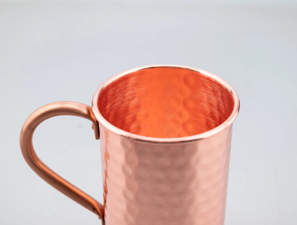Taza de cobre puro Vintage de 400ml, textura de martillo engrosada, taza de café con leche para desayuno de cobre 100%, vaso de té hecho a mano