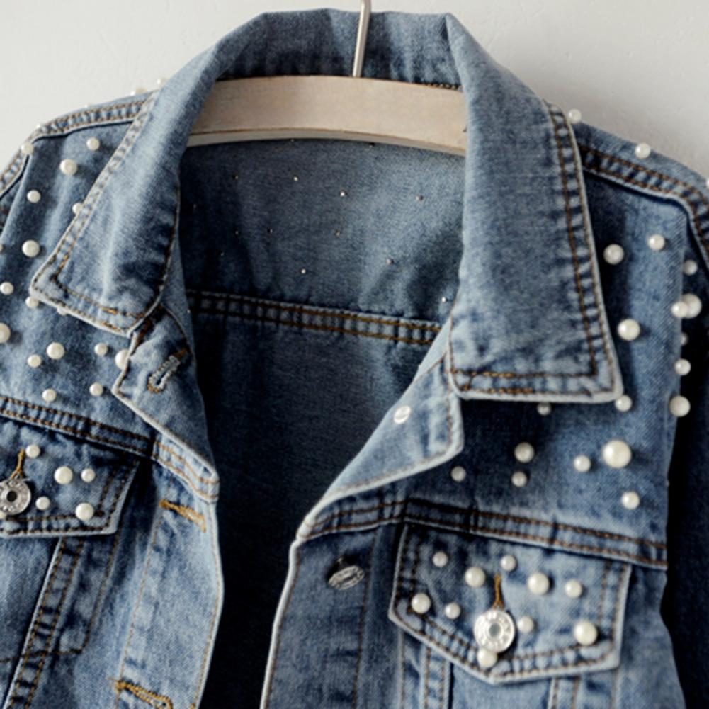 Chaqueta vaquera de un solo pecho para mujer, resistente al desgaste, estilo clásico, talla grande