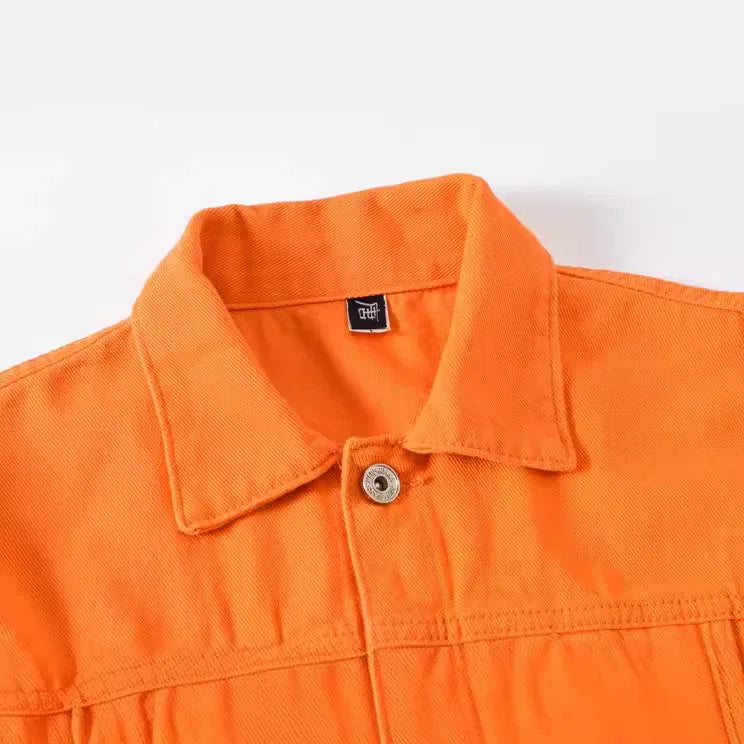 Nuevas Chaquetas Vaqueras Moradas de Moda para Hombre con Agujeros, Abrigos de Mezclilla Sólidos para Primavera y Otoño, Chaquetas Vaqueras Casuales de Algodón para Hombre, Tallas hasta 5XL