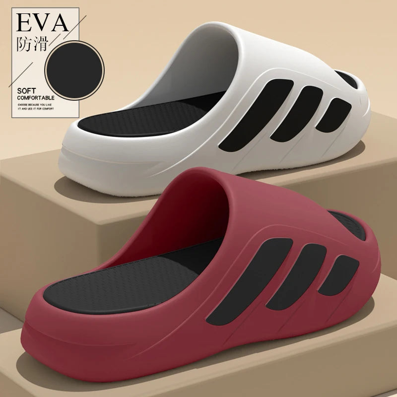 Nuevas zapatillas deslizantes para hombre con un sentido, alto valor estético, uso externo, parte inferior gruesa antideslizante, zapatillas frescas de playa para hombre