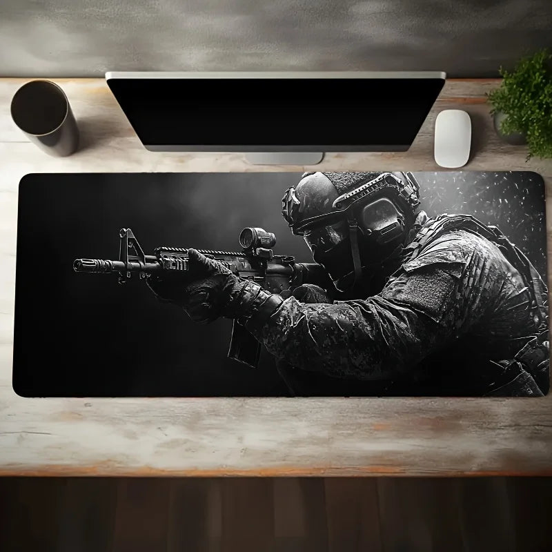 Mousepad XXL Gamer Antideslizante – Bordes Cosidos, Diseño Militar, Varios Tamaños