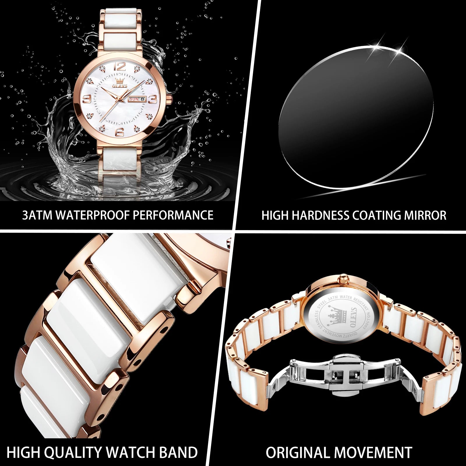OLEVS Women's Wristwatch Luxury Brand Watch for Women Elegant Bracelet Waterproof Fashion Quartz Ladies Watches Reloj Para Mujer