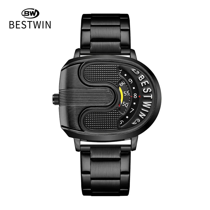 Relojes dorados de lujo para hombre, diseño único, banda de acero inoxidable, Dropship dorado, reloj masculino de alta calidad