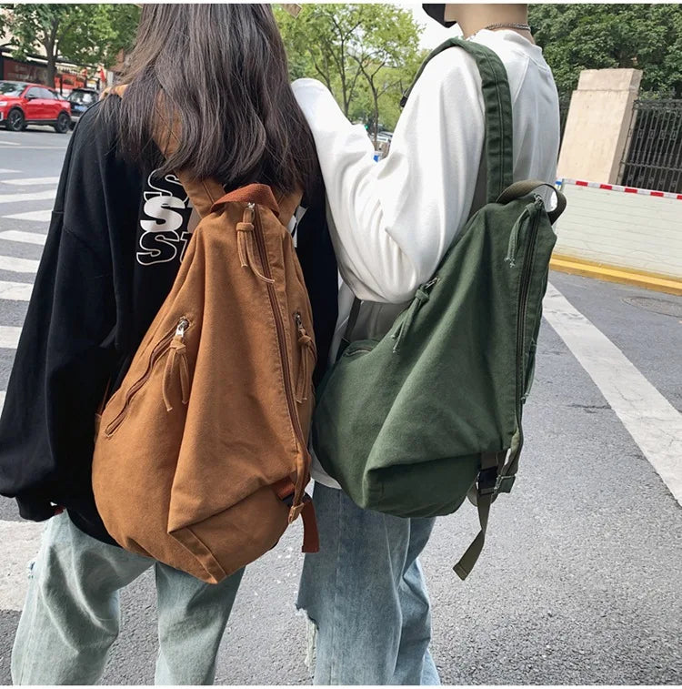 Mochila de lona de estilo japonés informal y a la moda para estudiantes de secundaria y universitarios mochila para mujeres 가mochilas masculinas