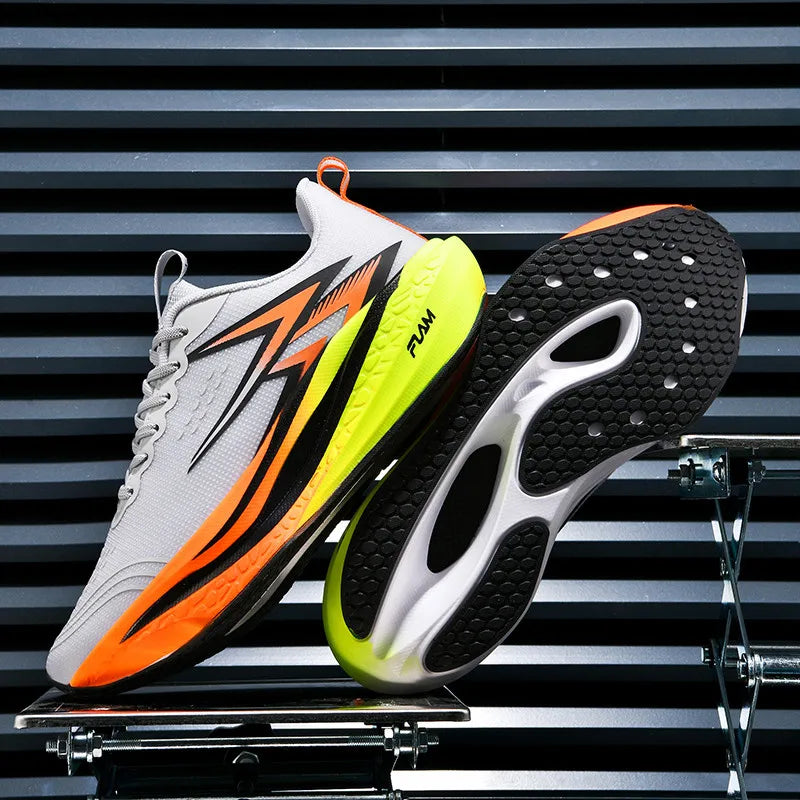 Zapatillas para correr especialidad maratón hombres deportes transpirables ligeros tablero de carbono mujeres cómodas zapatillas deportivas antideslizantes