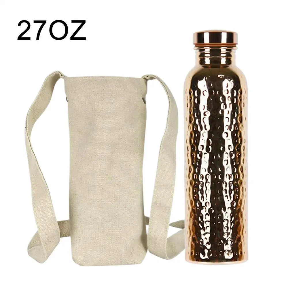 Botella de agua de cobre para beber, botella de agua aislada a prueba de fugas, taza portátil a prueba de fugas de 27Oz para hidratación, gimnasio, senderismo al aire libre