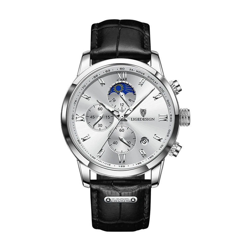 Nuevos relojes para hombre LIGE, marca superior, reloj de pulsera de lujo para hombre, reloj de cuarzo de cuero, reloj deportivo resistente al agua para hombre, reloj Masculino + caja