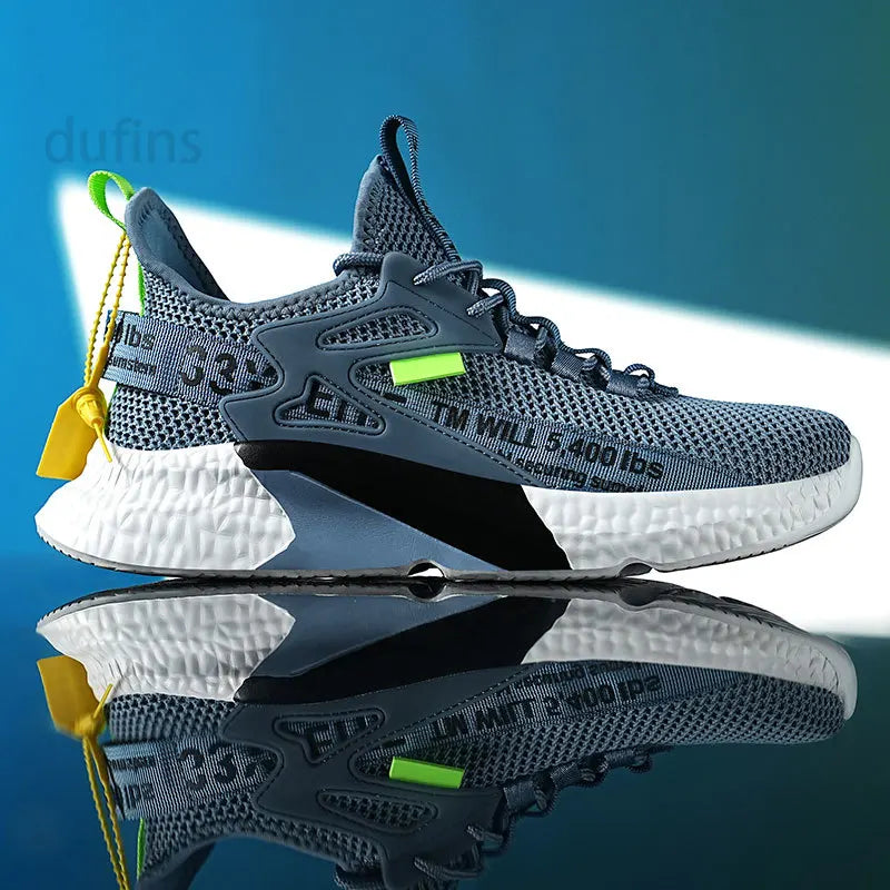 Zapatos nuevos para hombre, zapatillas ligeras informales a la moda para correr, ocio elástico, malla para exteriores, deportes de verano, tenis, hombre para caminar, talla 2025