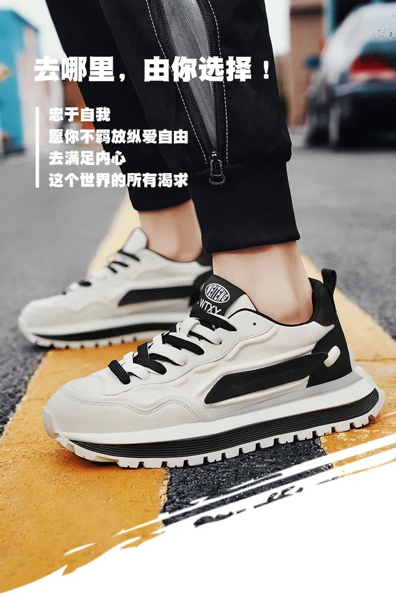 Zapatillas Deportivas Transpirables para Hombre, Primavera 2026, con Suela Suave Antideslizante, Blancas, Modernas, Estilo Casual