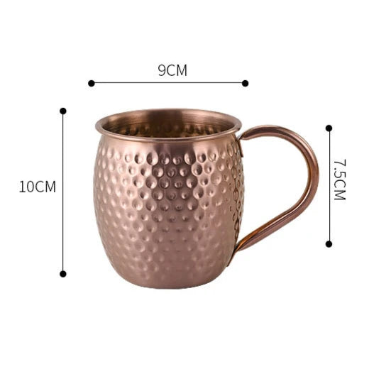 Taza de Cobre Puro de 500 ml, Taza de Metal Sólido para Beber, 17 oz, para Cócteles, Cerveza, Leche, Café, para Cocina, Bar, Fiestas, Bebidas