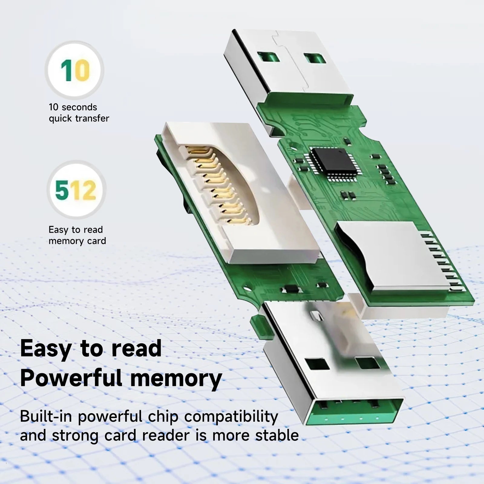 4-in-1 USB 3.0 Card Reader – High Speed TF/SD/Micro SD Adapter for PC & Laptop