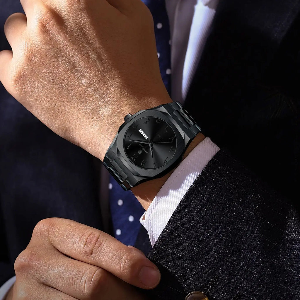Reloj militar POEDAGAR para hombre, resistente al agua, calendario semanal de lujo, reloj de pulsera para hombre, relojes de cuarzo de acero inoxidable a la moda para hombre