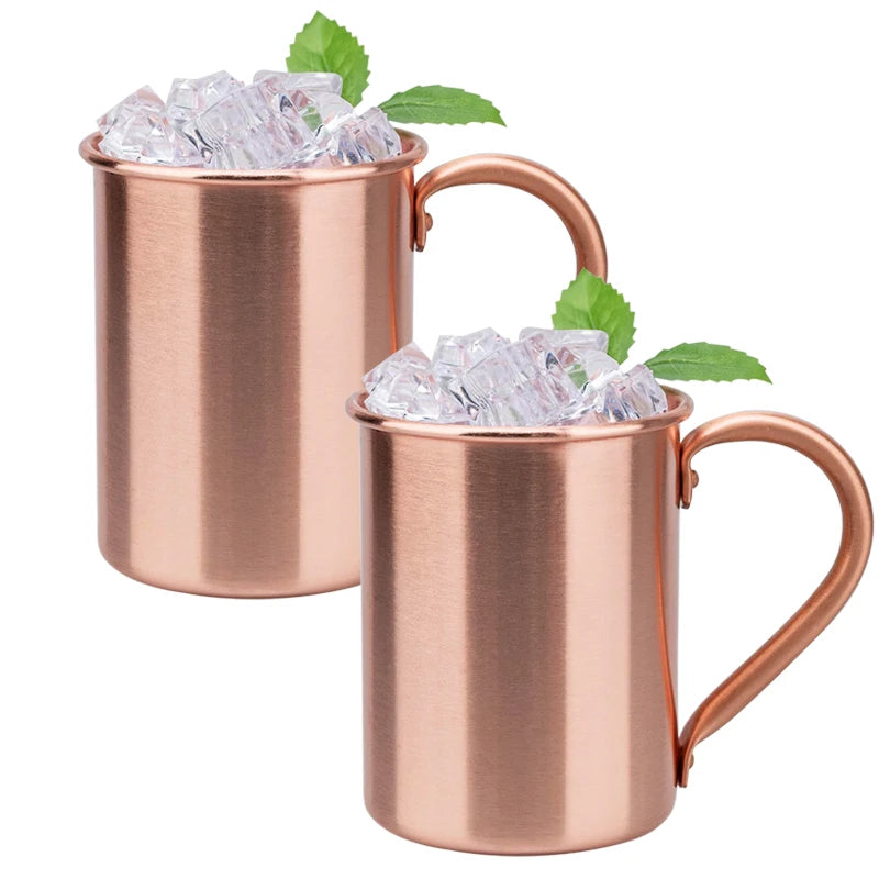 Nuevas tazas 100% cobre puro, tazas Moscow Mule de cobre puro sólido, tazas de cóctel de 400 ml, tazas para cerveza, leche y otras bebidas.