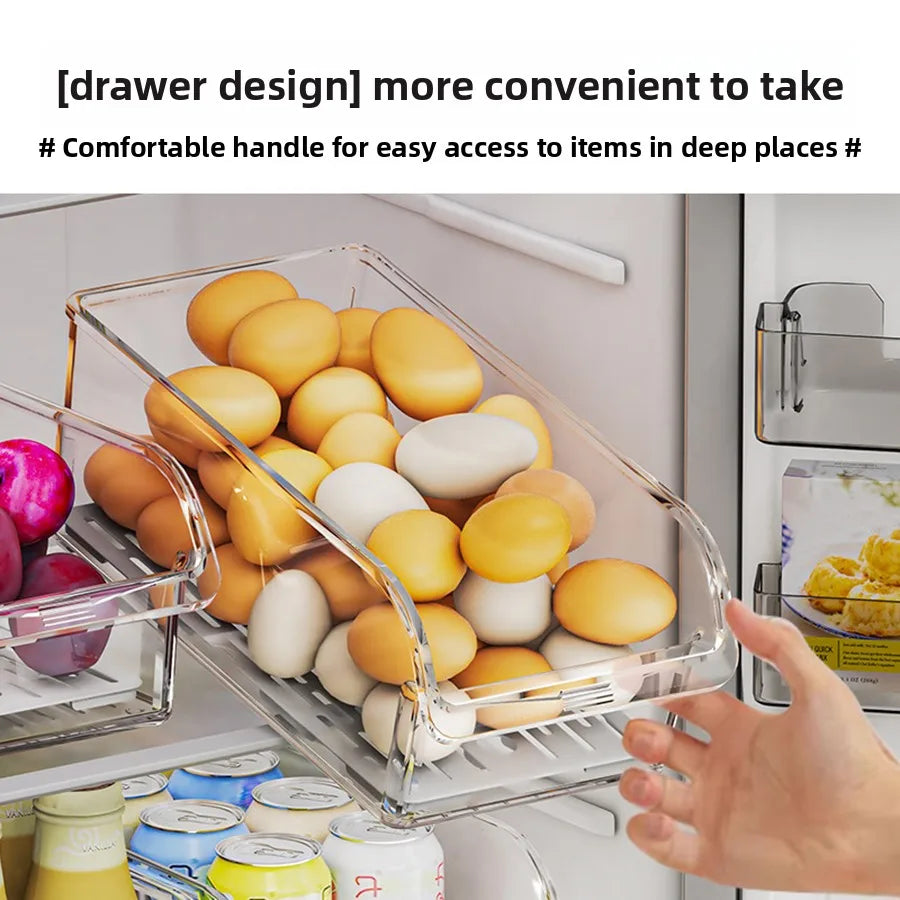 Aesthetic Clear Fridge & Pantry Organizer Bins