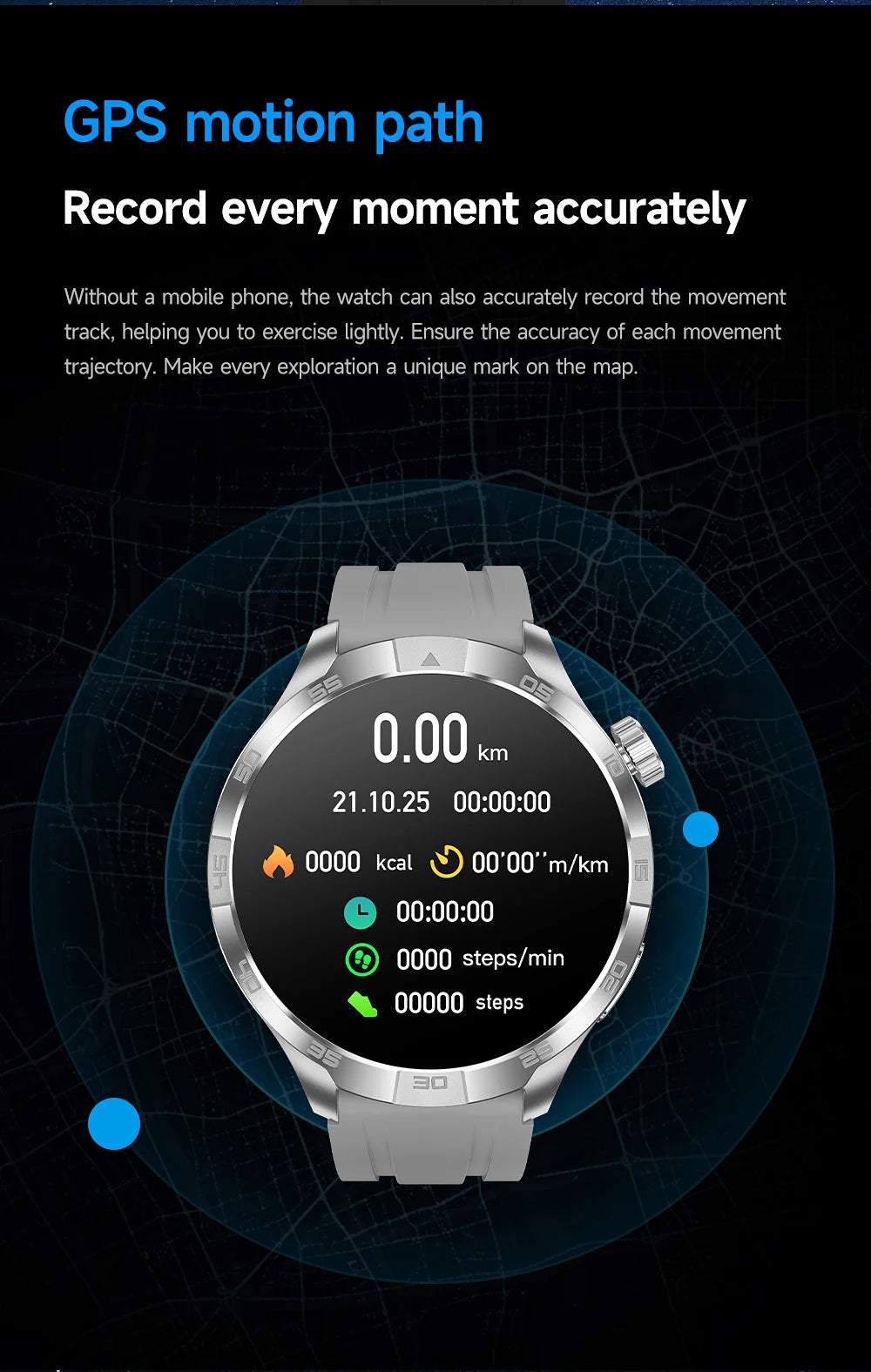 Smartwatch Deportivo con GPS y Brújula – AMOLED 1.85", NFC, IP68, Bluetooth 5.3, 14 Días de Batería