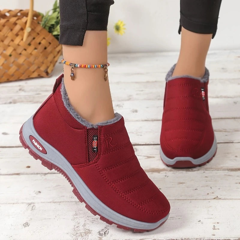 Botas de algodón de talla grande para mujer, botas de algodón cálidas y resistentes al frío, botas de nieve altas con forro polar grueso