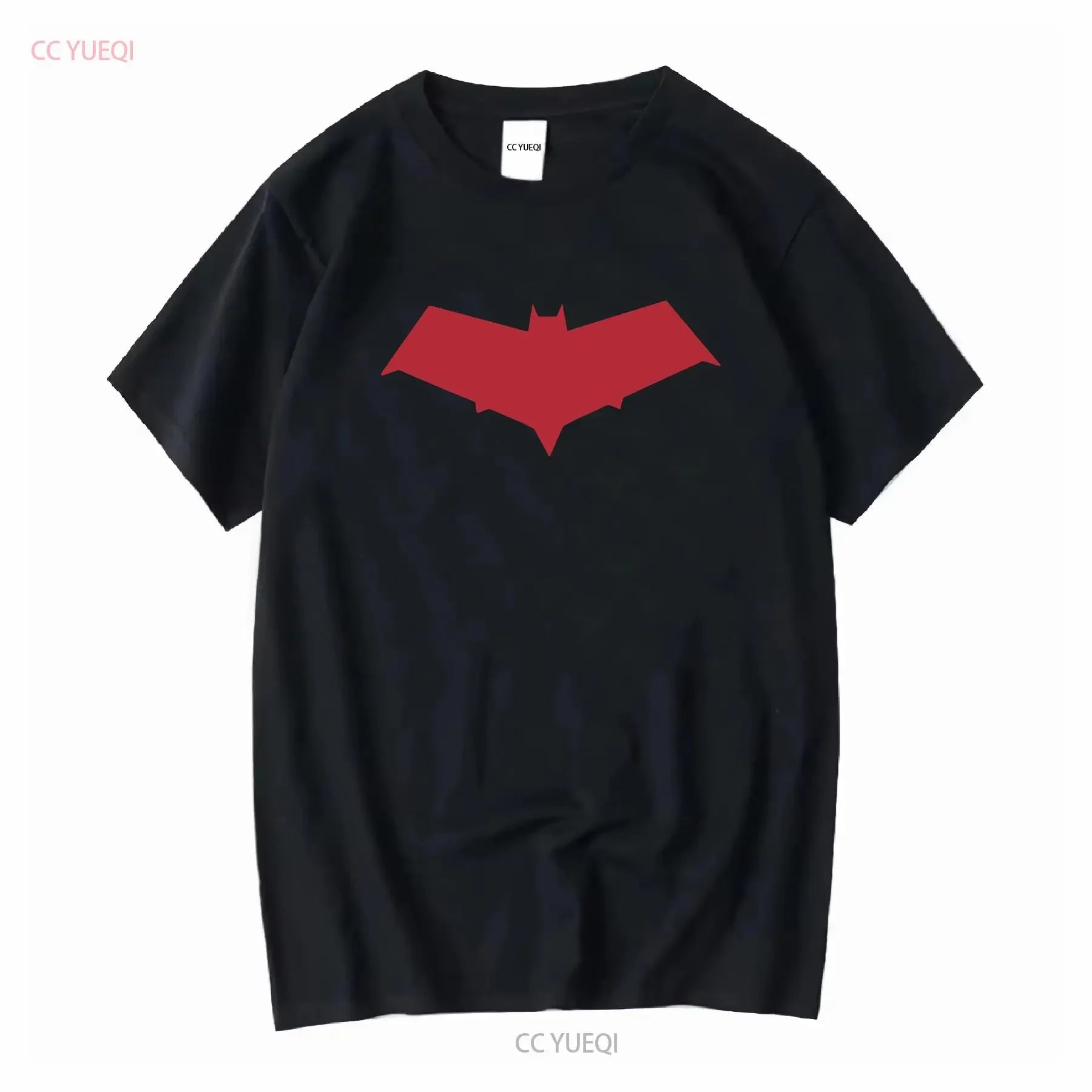Camiseta con símbolo de capucha roja Jason Todd, camiseta negra de manga larga o corta, vintage, lavada, Unisex, moda para hombre, informal ligeramente transpirable