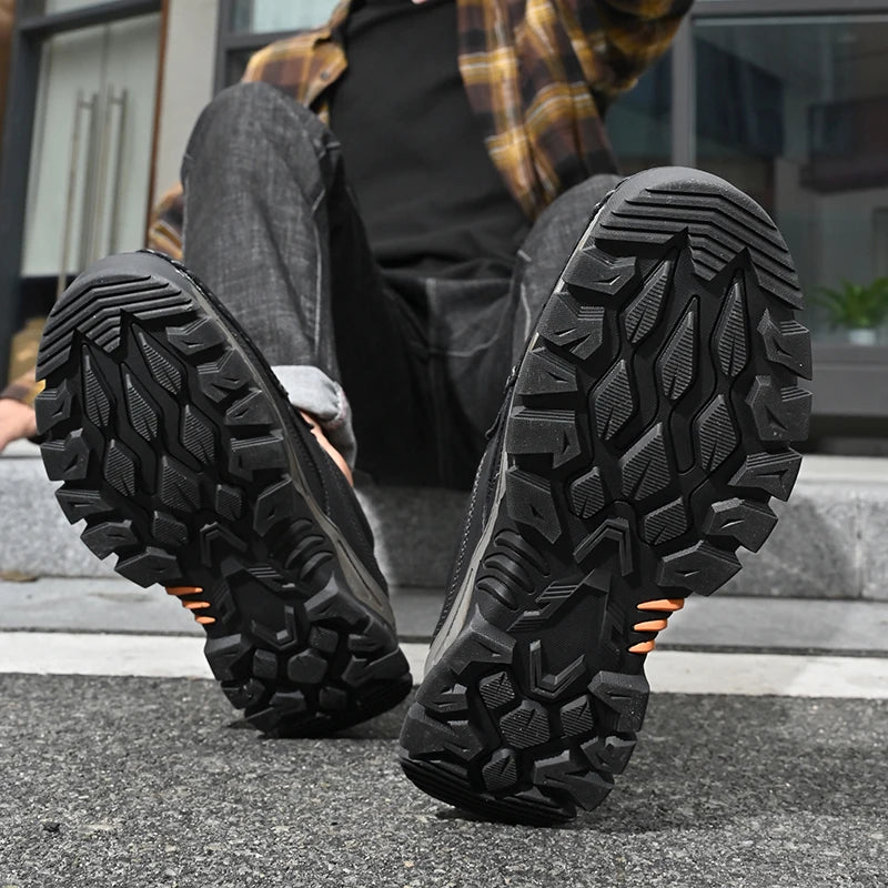Mocasines de cuero de estilo Retro para hombre, zapatos informales cómodos, calzado transpirable para conducir, mocasines, calzado para viajes, escalar y acampar