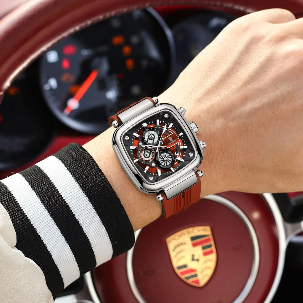 Reloj de lujo POEDAGAR para hombre, calendario, luminoso, resistente al agua, cronógrafo, deportivo, de silicona, reloj de cuarzo para hombre.