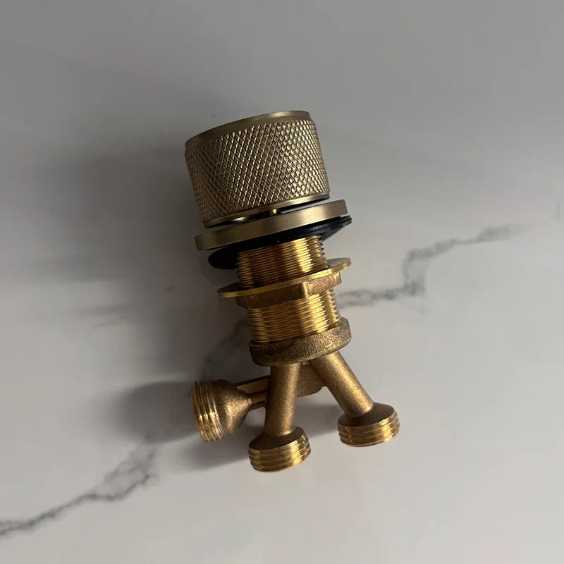 Grifo de baño de agua fría y caliente con cuerpo de cobre, juego de 2 piezas, grifo mezclador para lavabo