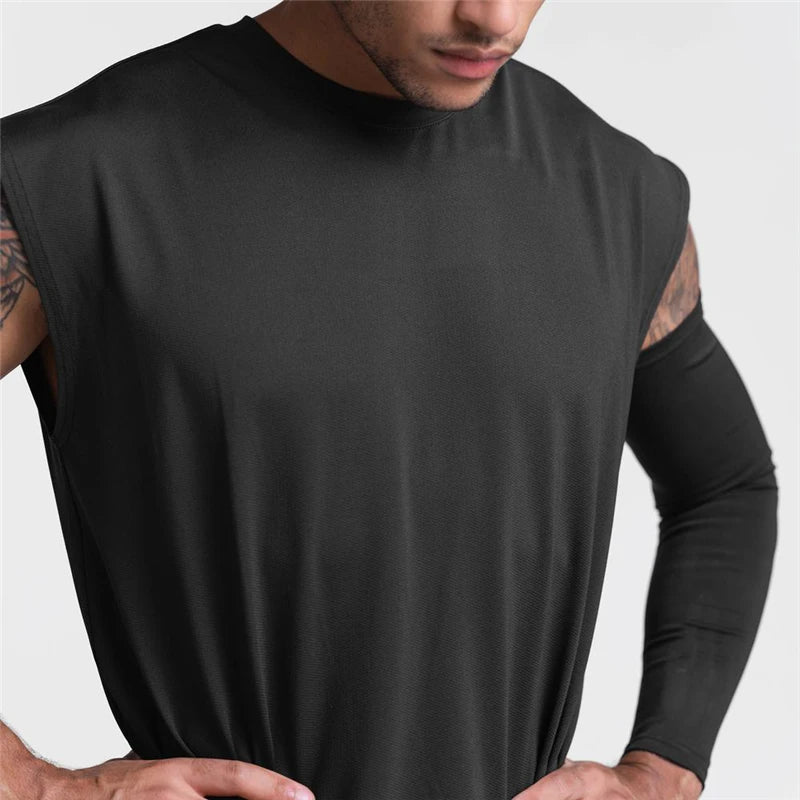 Chaleco de gimnasio de malla de verano para hombre, camiseta sin mangas deportiva holgada de secado rápido para ejercicio físico, camiseta sin mangas para culturismo