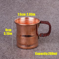 Taza de leche y cerveza de cobre puro hecha a mano, mango tejido, mula de agua de Moscú engrosada, taza de desayuno de 400 ml, vajilla para beber de Moscú