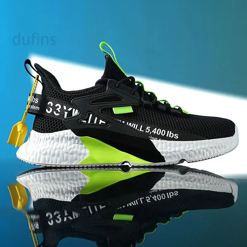 Zapatos nuevos para hombre, zapatillas ligeras informales a la moda para correr, ocio elástico, malla para exteriores, deportes de verano, tenis, hombre para caminar, talla 2025