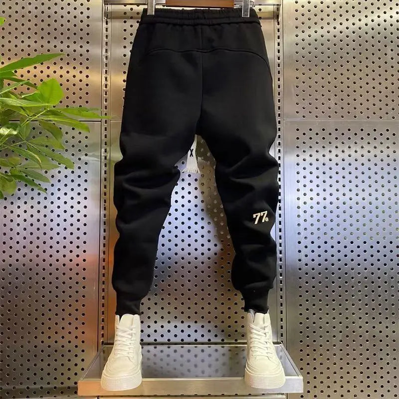 Pantalones bombachos de forro polar grueso para hombre, ropa deportiva informal, ropa de calle, otoño e invierno, novedad de 2024