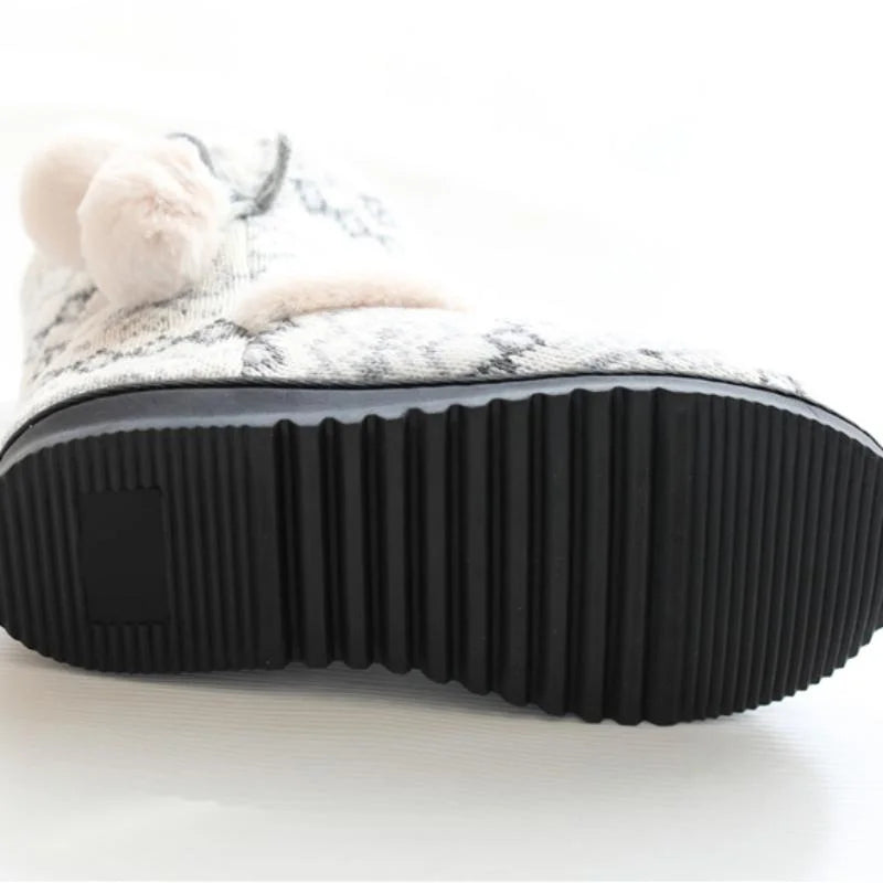 Zapatillas de Invierno para mujer, botines cálidos de felpa para interiores y exteriores, botas bonitas para el hogar