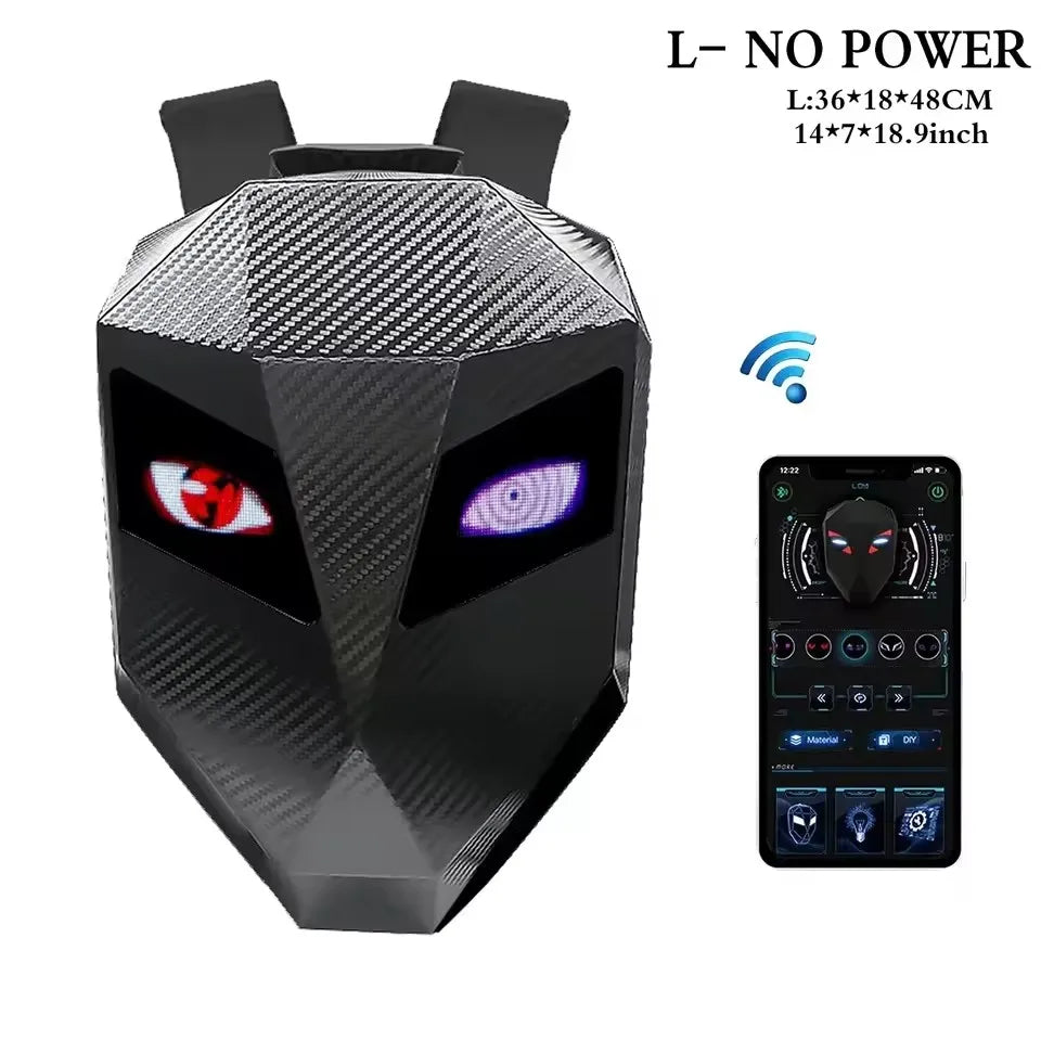 Mochila Para motocicleta Para hombre y mujer, aplicación de ojos Led, Control por Bluetooth, Editor DIY, portátil de 14 pulgadas, Mochilas Para Motocicletas, mochila F1