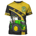Camiseta con patrón de Tractor de granja para hombre, Top de manga corta con cuello redondo, tendencia de conductor de camión, secado rápido, gran oferta, Verano