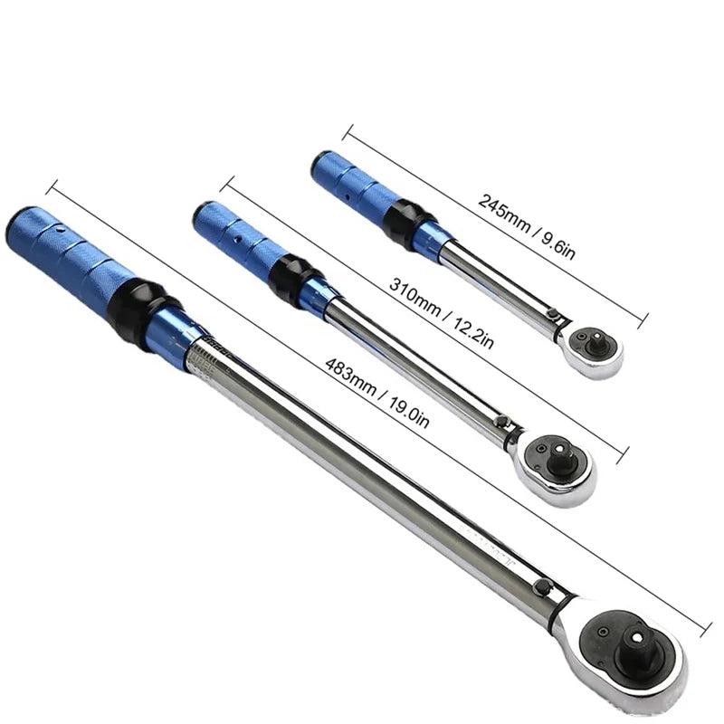 Llave dinamométrica 1/2 3/8 1/4, accionamiento cuadrado, llave de trinquete ajustable de alta precisión, herramienta automotriz profesional para bicicleta