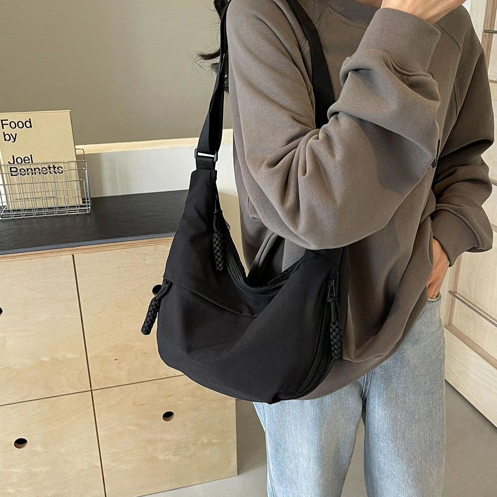 Bandolera Hobo con múltiples bolsillos para mujer, bolso cruzado de media luna, gran capacidad, bandolera diaria, correa ajustable, bolsa de viaje al aire libre