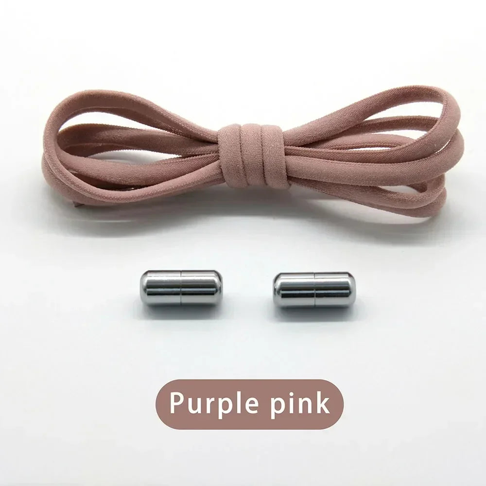 Cordones elásticos sin atar, cordones semicirculares para zapatillas de deporte para niños y adultos, cordones de bloqueo de Metal para perezosos rápidos, cuerdas para zapatos