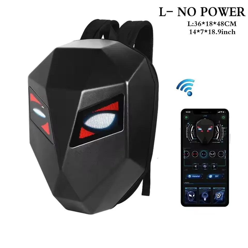 Mochila Para motocicleta Para hombre y mujer, aplicación de ojos Led, Control por Bluetooth, Editor DIY, portátil de 14 pulgadas, Mochilas Para Motocicletas, mochila F1