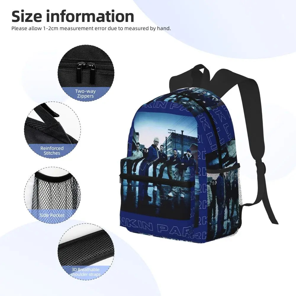 L-Linkin-S P-Park-S Band Mochila para estudiantes Mochila escolar Mochila de viaje para senderismo para niños y niñas Mochila de moda Bolsos de hombro
