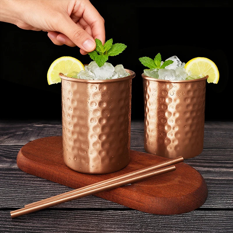 Nuevas tazas 100% cobre puro, tazas Moscow Mule de cobre puro sólido, tazas de cóctel de 400 ml, tazas para cerveza, leche y otras bebidas.