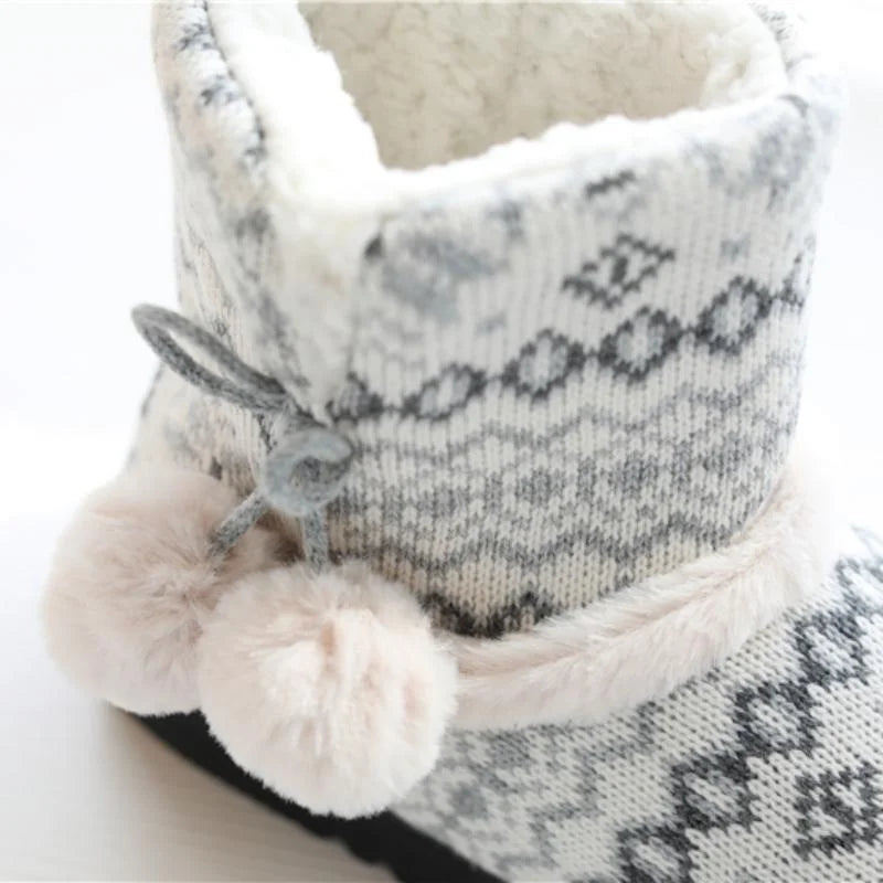 Zapatillas de Invierno para mujer, botines cálidos de felpa para interiores y exteriores, botas bonitas para el hogar