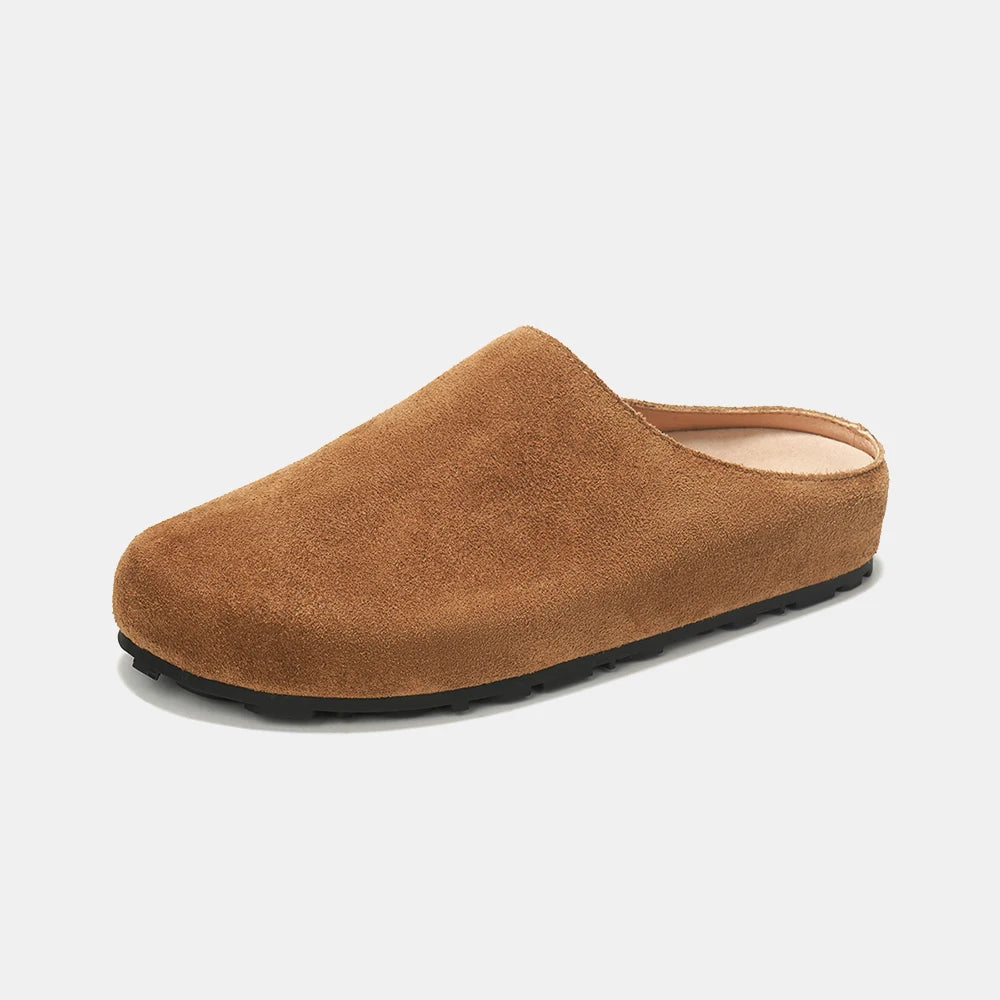 Zapatillas Cuero de vaca natural Cómodo Zapatilla de mujer clásica de marca de alta calidad