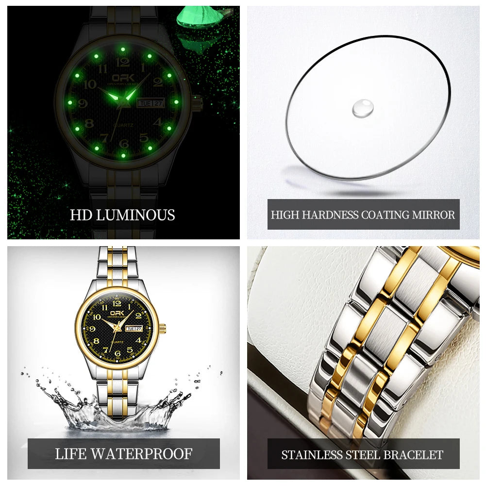 Reloj OPK 8110 para Mujer, Reloj de cuarzo resistente al agua, Reloj clásico de marca de lujo para Mujer, relojes con correa de acero inoxidable, Reloj para Mujer