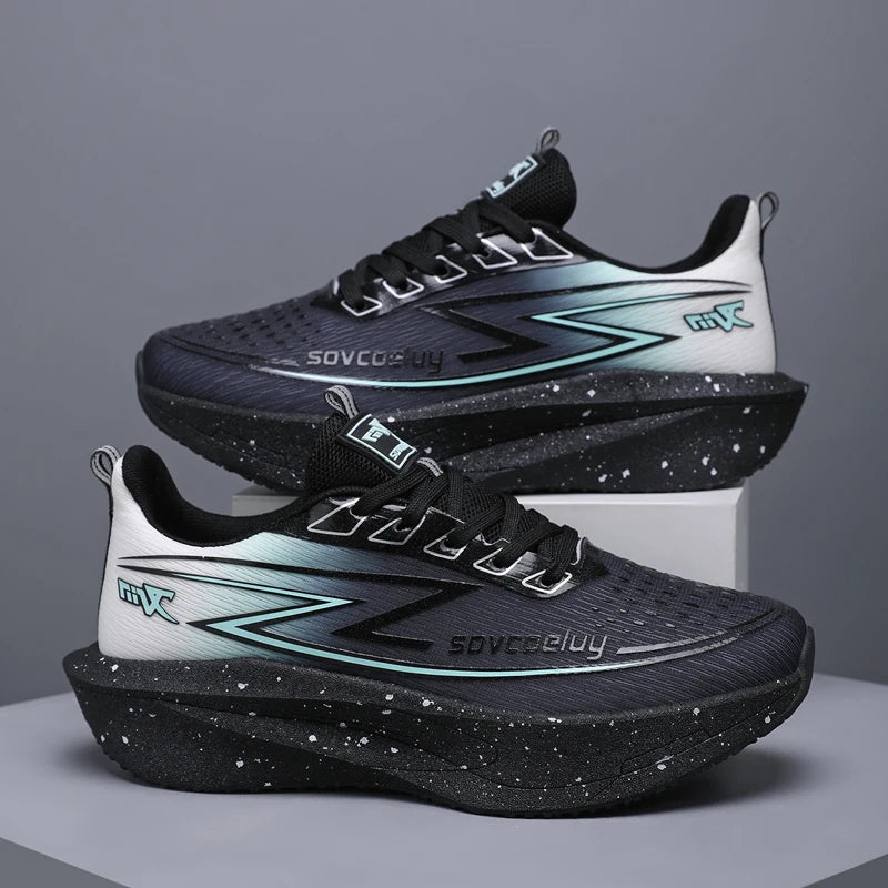 Zapatillas de Running con Placa de Carbono Degradado para Mujer, Estilo Pareja, Ligeras, Transpirables, con Amortiguación, Versátiles y Modernas