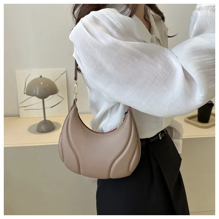 Elegante bolso de axila de cuero de Pu en relieve para mujer, bolso de hombro, bolso de mano de moda, bolso cruzado versátil para ir al trabajo