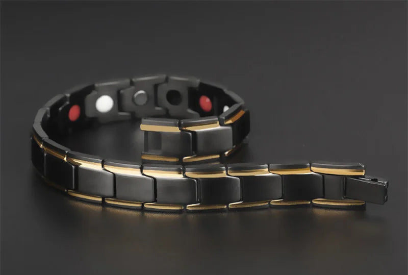 Gran oferta, pulsera de lujo a la moda para la salud, pulsera de energía para hombres, pulseras biomagnéticas antifatiga y antiradiación de acero inoxidable, joyería