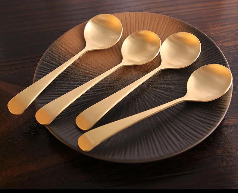 Cuchara redonda de cobre puro CL, hecha a mano, creativa, linda, de alta calidad, gruesa, para uso doméstico, apta para adultos.